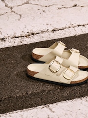 Birkenstock White Arizona Big Buckle High Shine Sandals - Image 3 of 3