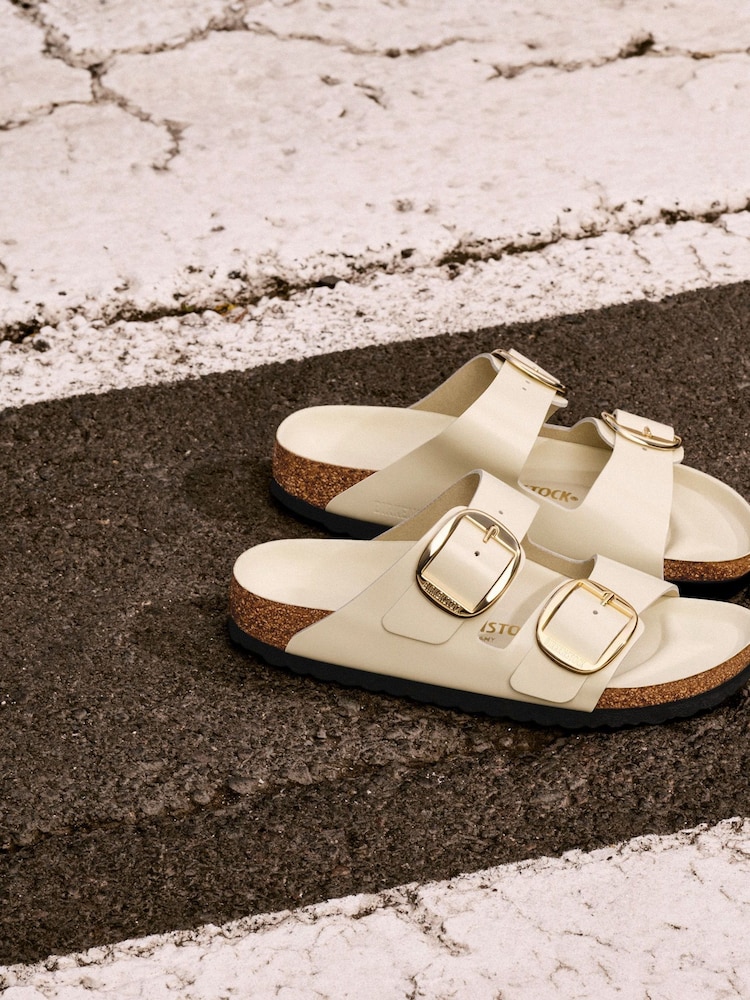 Birkenstock White Arizona Big Buckle High Shine Sandals - Image 3 of 3