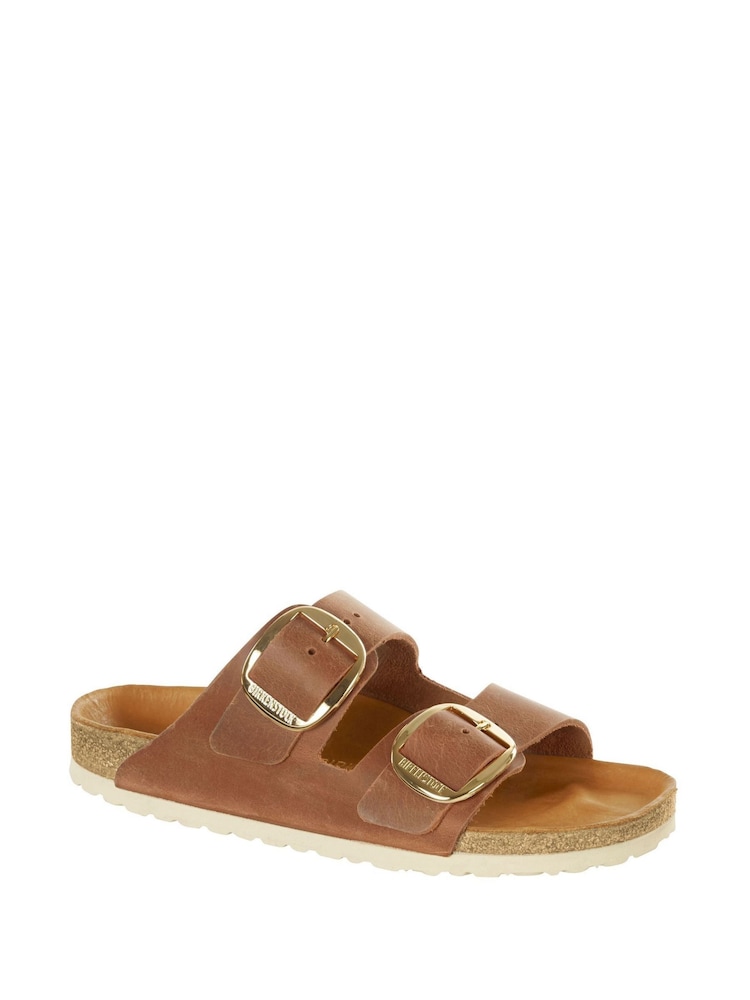 Birkenstock Tan Brown Arizona Big Buckle Oiled Leather Sandals - Image 1 of 4