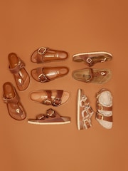 Birkenstock Tan Brown Arizona Big Buckle Oiled Leather Sandals - Image 4 of 4