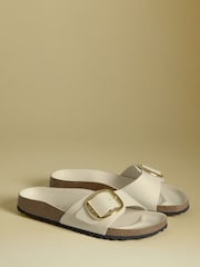 Birkenstock White Madrid Big Buckle Sandals - Image 1 of 5