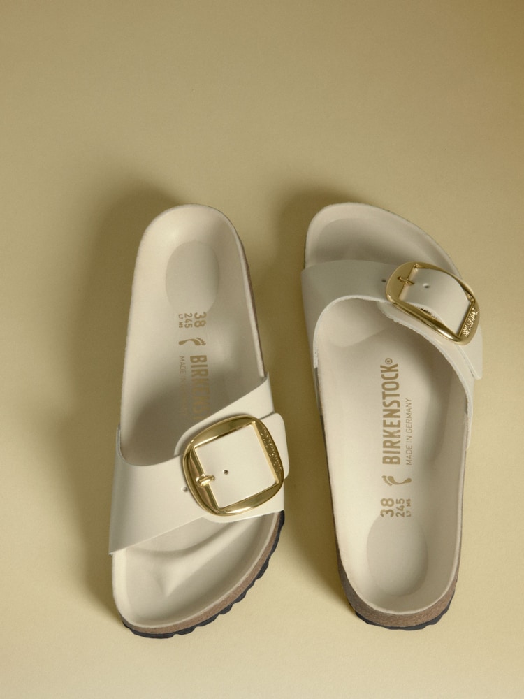 Birkenstock White Madrid Big Buckle Sandals - Image 2 of 5