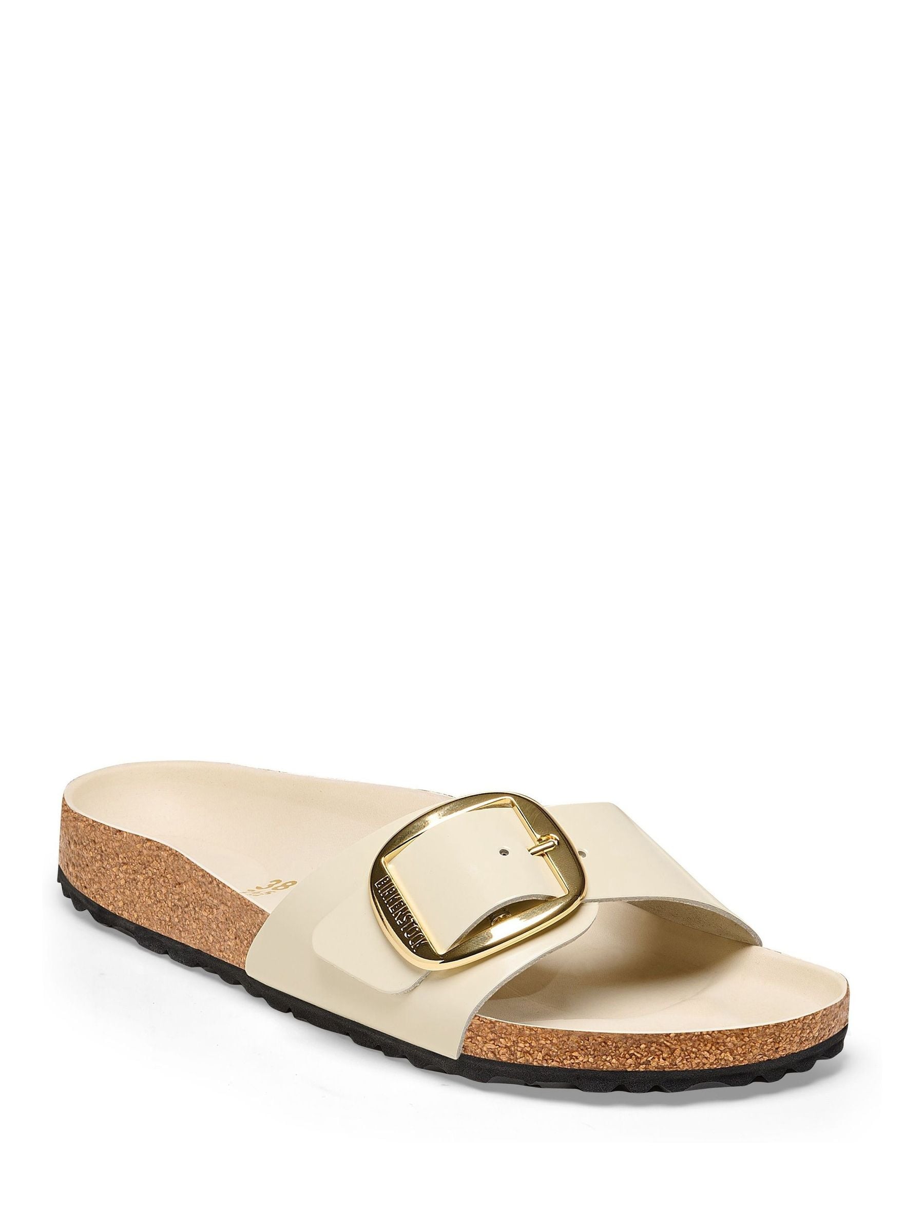 Buy Birkenstock White Madrid High Shine Big Buckle Sandals from