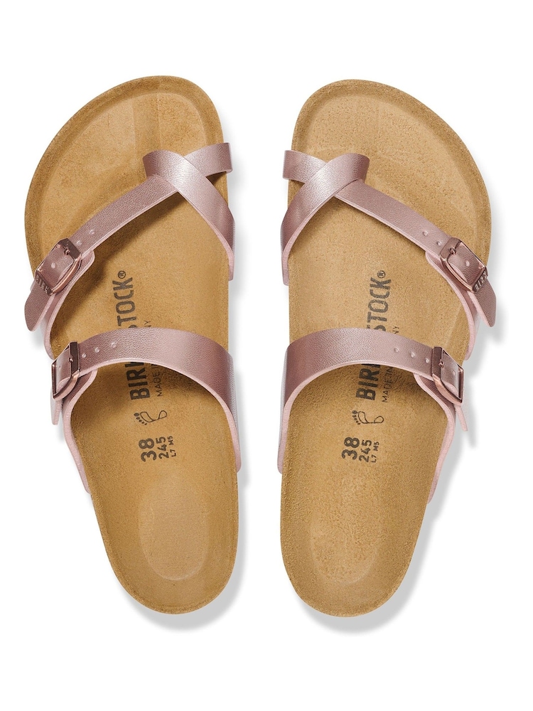 Birkenstock Rose Gold Regular Fit Mayari Birko Flor Sandals - Image 3 of 3