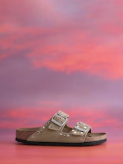 Marrón topo - Birkenstock Arizona Rivet Suede Sandals - Imagen 3 de 6