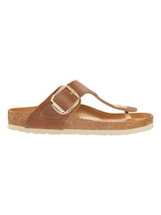 Birkenstock Brown Gizeh Big Buckle Oiled Leather Sandals - Image 1 of 3