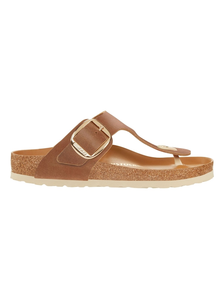 Birkenstock Brown Gizeh Big Buckle Oiled Leather Sandals - Image 1 of 3