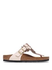 Birkenstock Pink Gizeh Flowers Smooth Leather Sandals - Image 2 of 3