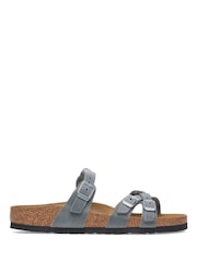 Birkenstock Blue Franca Braided Oiled Leather Sandals - Image 1 of 4