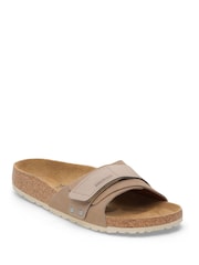Birkenstock Taupe Brown Oita Suede Leather Sandals - Image 2 of 3