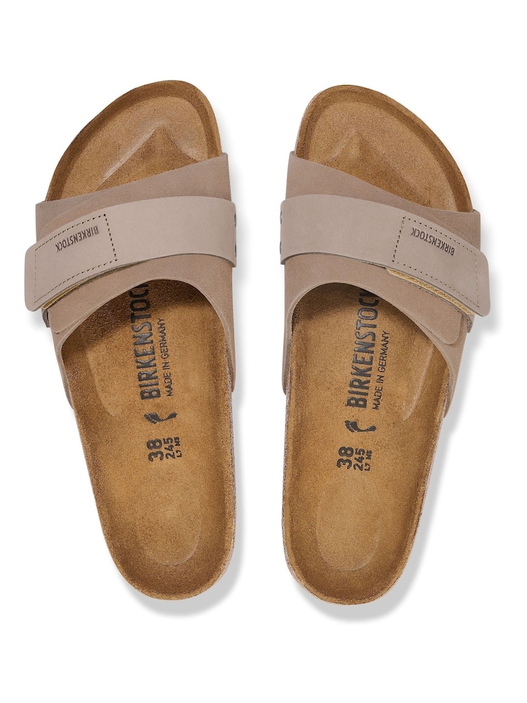 Birkenstock Taupe Brown Oita Suede Leather Sandals - Image 3 of 3