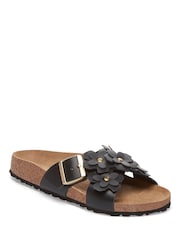 Birkenstock Black Siena Flowers Smooth Leather Sandals - Image 1 of 1