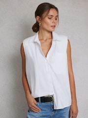 Hay Life White Sleeveless Shirt - Image 1 of 5