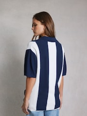 Hay Life Blue Striped Knit 100% Cotton Shirt - Image 2 of 5