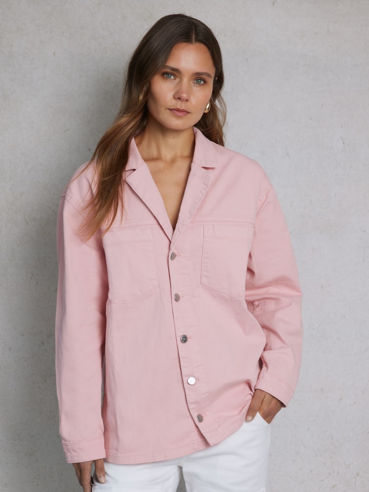 Hay Life Pink Utility 100% Cotton Shacket - Image 1 of 8