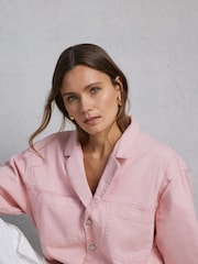 Hay Life Pink Utility 100% Cotton Shacket - Image 4 of 8