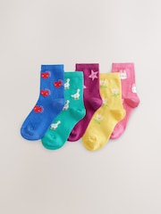 Multi 5 Pack Cotton Rich Character Ankle Socks - Image 1 of 3