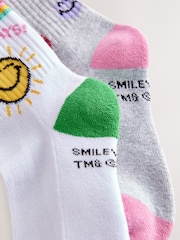 White/Grey SmileyWorld® Cushioned Sole Socks 2 Pack - Image 2 of 3