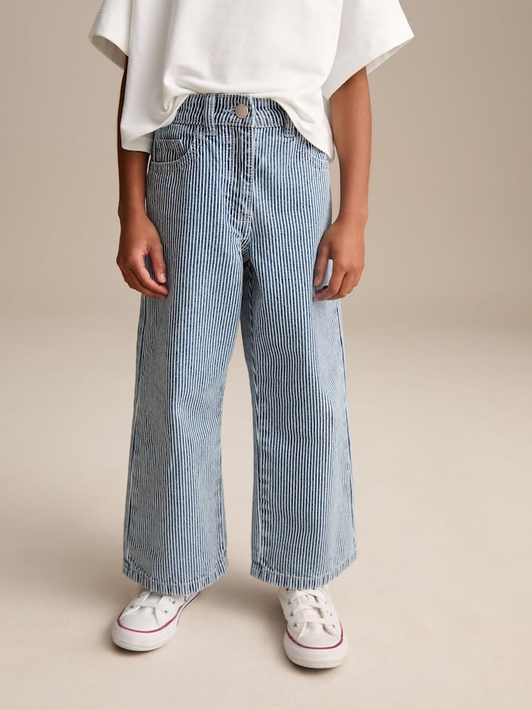 Bleu - Pantalon large 100% coton (3-16ans) - Image 1 of 8