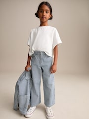 Bleu - Pantalon large 100% coton (3-16ans) - Image 2 of 8