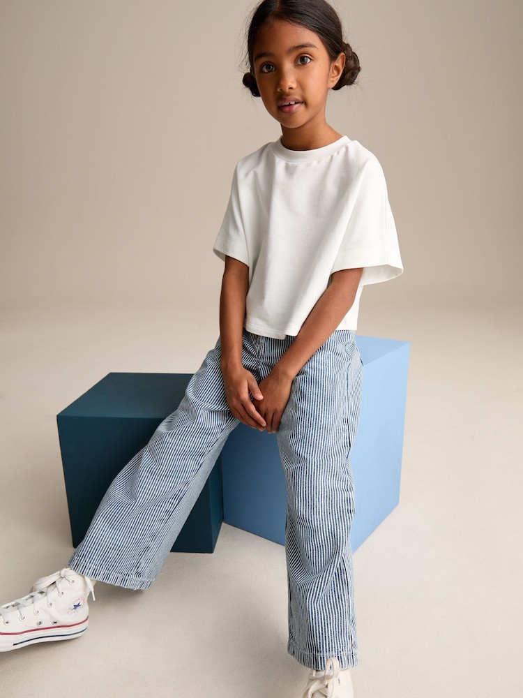 Bleu - Pantalon large 100% coton (3-16ans) - Image 4 of 8