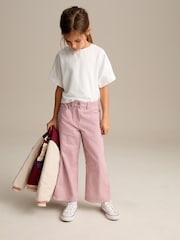 Pink Stripe 100% Cotton Wide Leg Trousers (3-16yrs) - Image 5 of 9