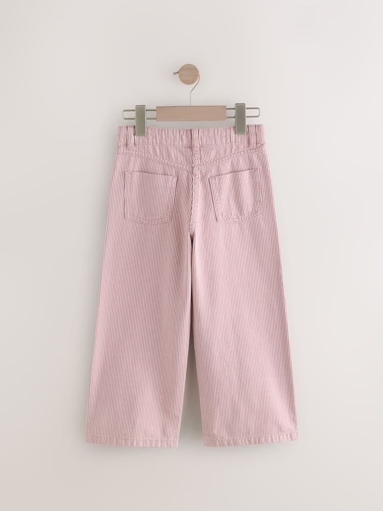 Pink Stripe 100% Cotton Wide Leg Trousers (3-16yrs) - Image 6 of 9