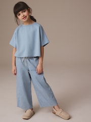 Stripe Pull On Wide Leg Jeans (3-16yrs) - Image 1 of 7