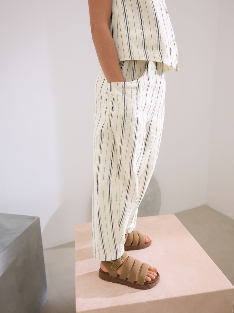 Stripe Monochrome - Pullon Barrel Trousers (3-16yrs) - Image 1 of 4