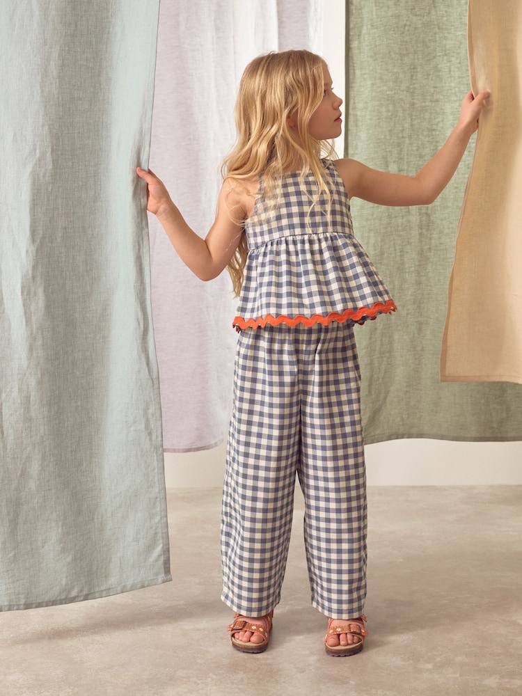 Blue Gingham Top And Trousers Set (3-16yrs) - Image 1 of 8
