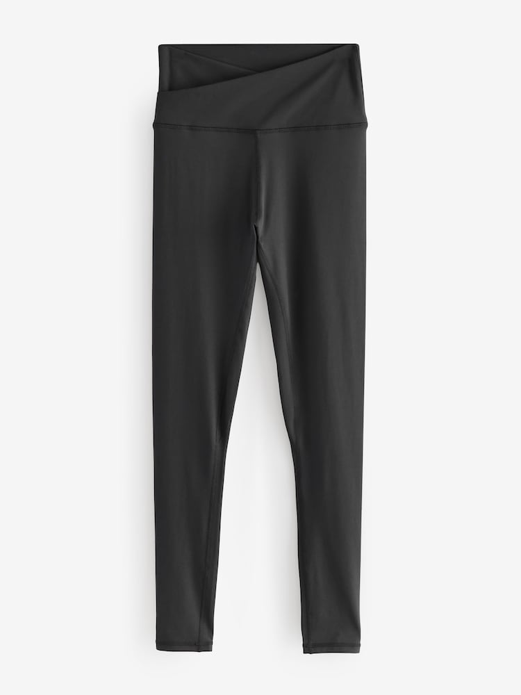 Black Balance Wrap Front Yoga Leggings - Image 5 of 6