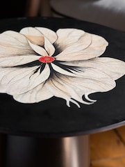 Rockett St George Black Floral Patterned Side Table - Image 2 of 7