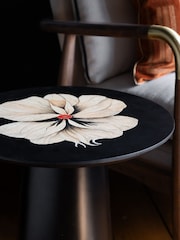 Rockett St George Black Floral Patterned Side Table - Image 3 of 7