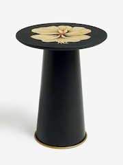 Rockett St George Black Floral Patterned Side Table - Image 5 of 7