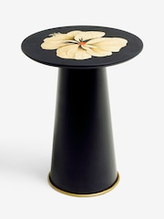 Rockett St George Black Floral Patterned Side Table - Image 6 of 7