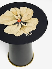 Rockett St George Black Floral Patterned Side Table - Image 7 of 7