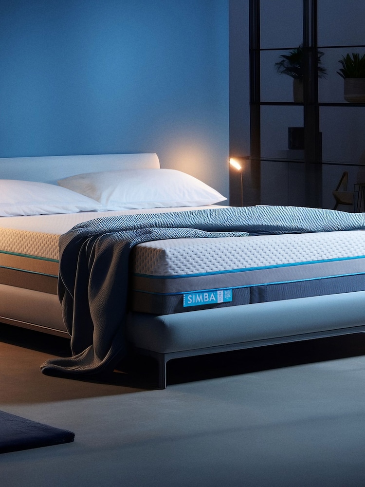 Simba Deluxe Ultra White and Dark Grey Mattress - Image 1 of 5