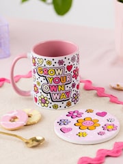 Sam Jayne Designs Pink Grow your Own Way Mug and Coaster Giftset - Image 3 of 4
