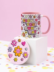 Sam Jayne Designs Pink Grow your Own Way Mug and Coaster Giftset - Image 4 of 4