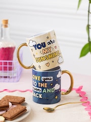 Sam Jayne Designs Gold Sun and Moon 2 Mug Set - Image 1 of 5