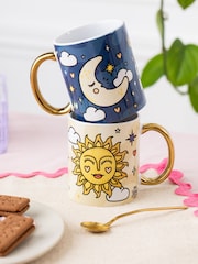 Sam Jayne Designs Gold Sun and Moon 2 Mug Set - Image 2 of 5