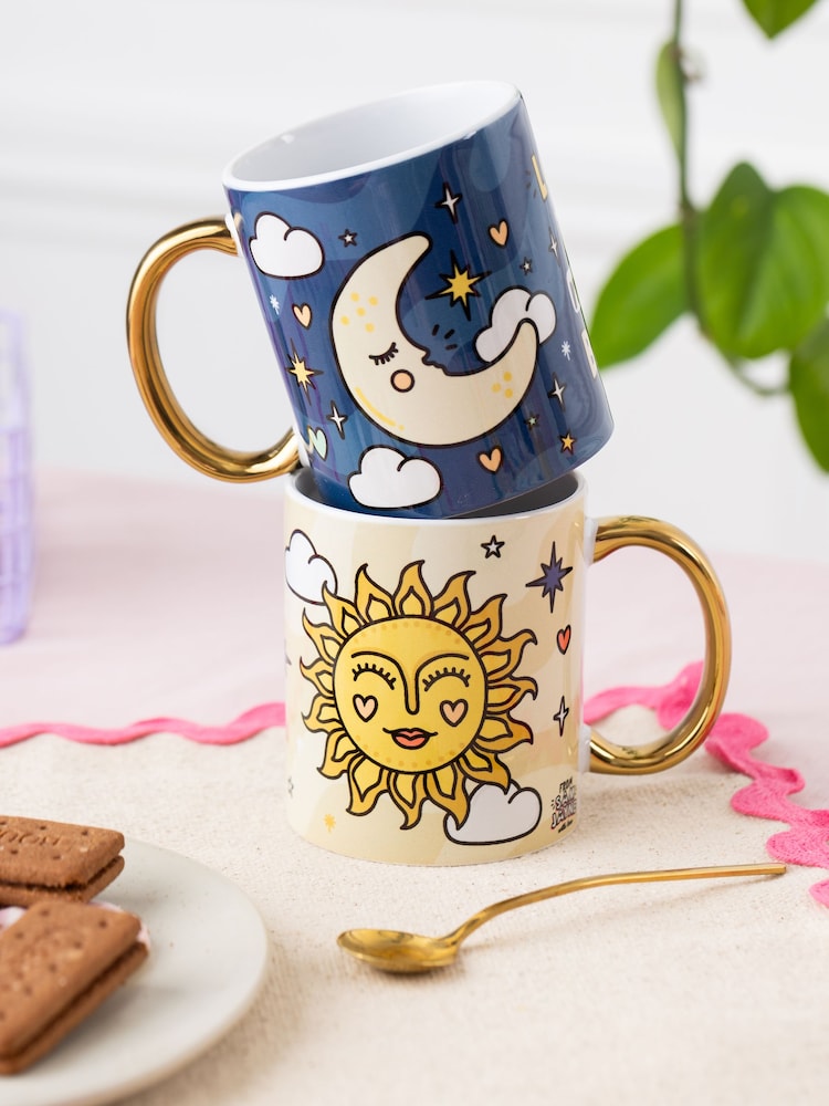 Sam Jayne Designs Gold Sun and Moon 2 Mug Set - Image 2 of 5