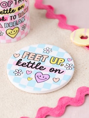 Sam Jayne Designs Yellow Pop the kettle on Mug and Coaster Giftset - Image 2 of 4