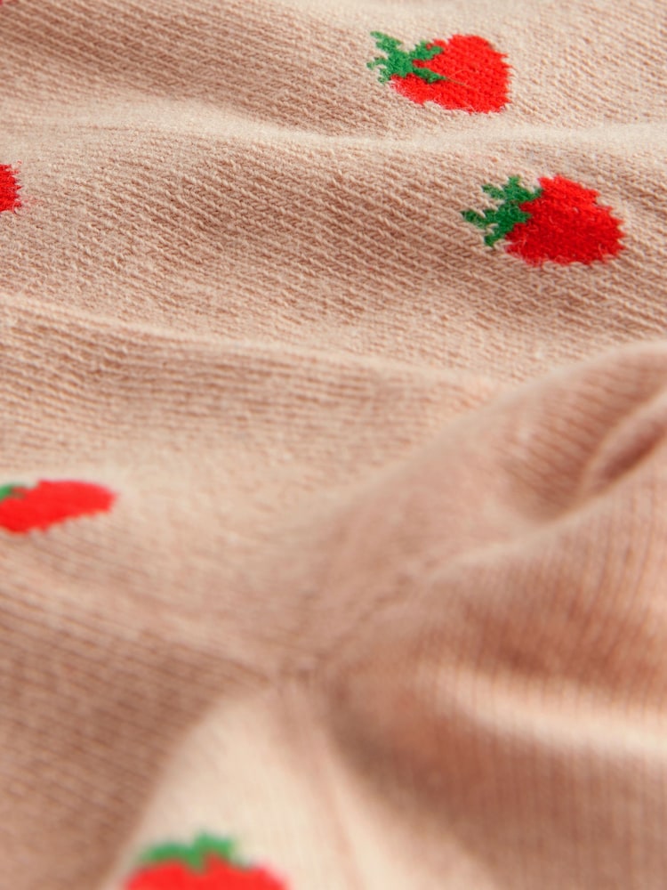 Blue and Neutral Brown 2 Pack Cotton Rich Strawberry and Cherry Tights - Image 5 of 5
