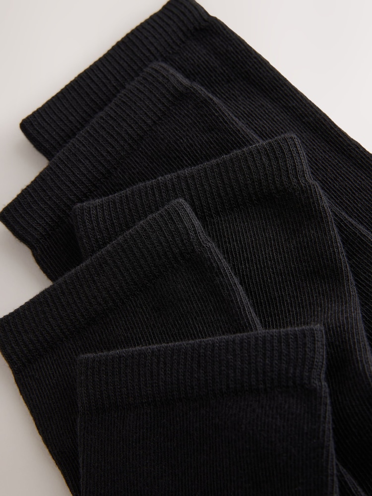 Black Checkerboard 5 Pack Cotton Rich Footbed Ankle School Socks - Image 4 of 4 Black Checkerboard 5 Pack Cotton Rich Footbed Ankle School Socks - Image 4 of 4