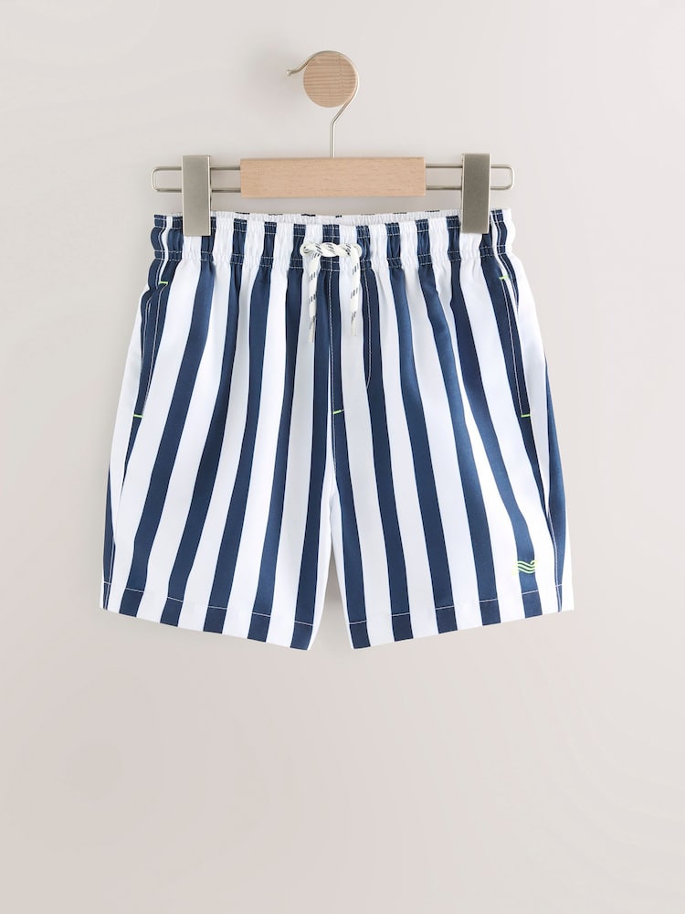 Navy/White Stripe Swim Shorts (3-16yrs) - Image 1 of 4
