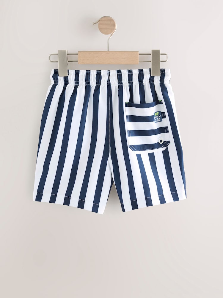 Navy/White Stripe Swim Shorts (3-16yrs) - Image 2 of 4