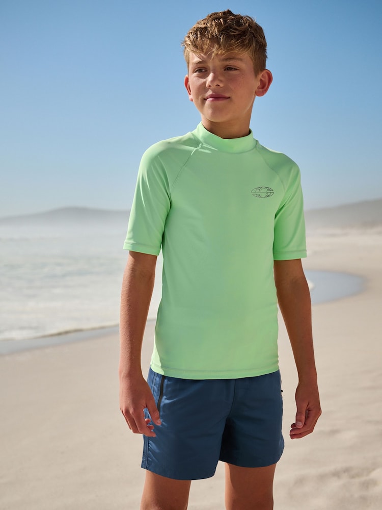 Mint Green Short Sleeve Rash Vest (1.5-16yrs) - Image 1 of 8