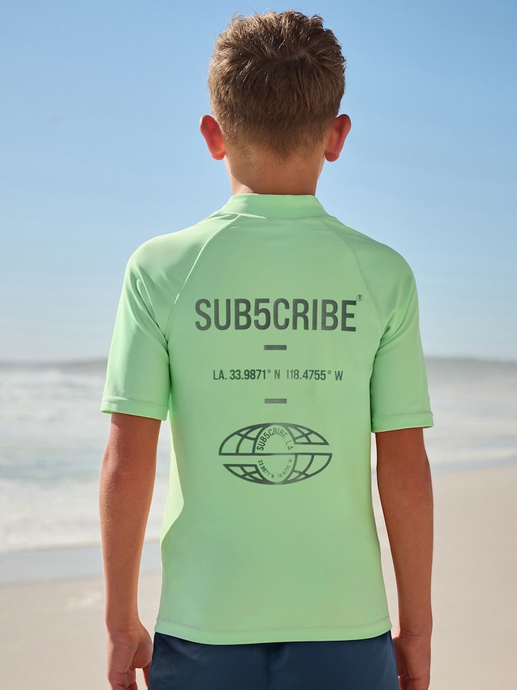 Mint Green Short Sleeve Rash Vest (1.5-16yrs) - Image 3 of 8