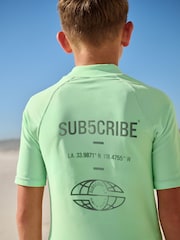 Mint Green Short Sleeve Rash Vest (1.5-16yrs) - Image 4 of 8